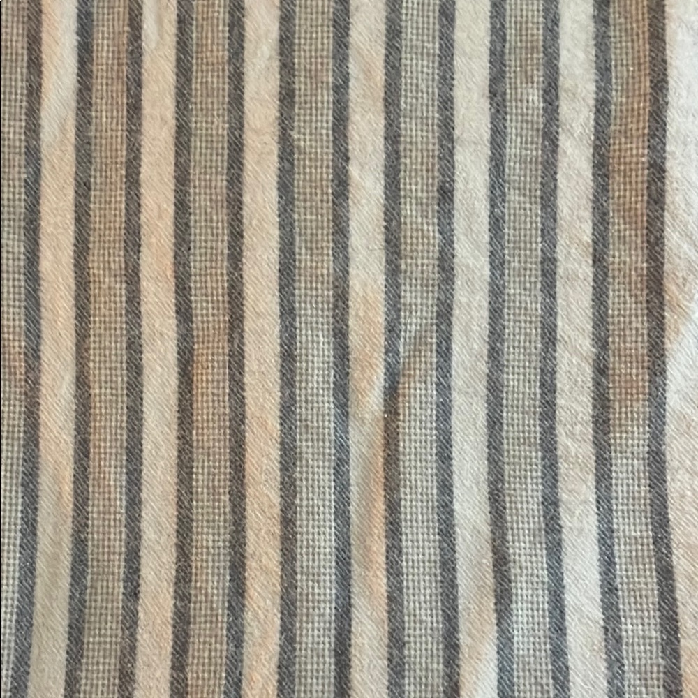 Striped Faribault Mills Throw - Cream, Brown, Grey